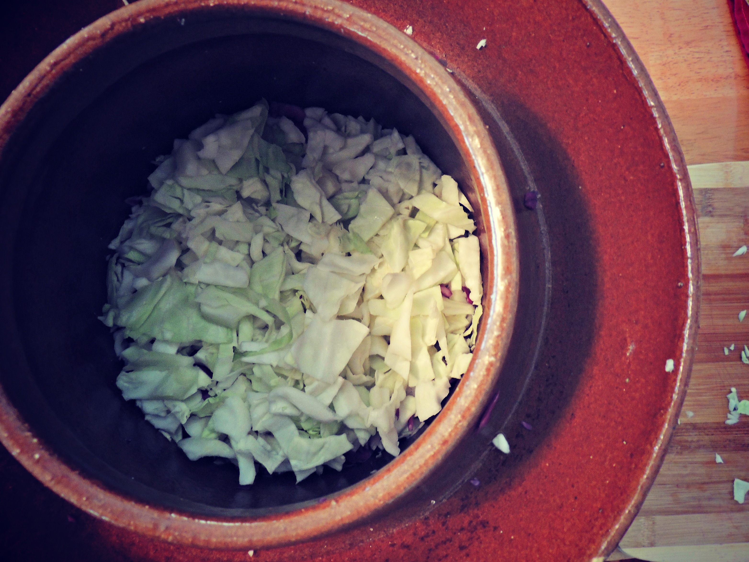 Fermenting Crock Cabbage