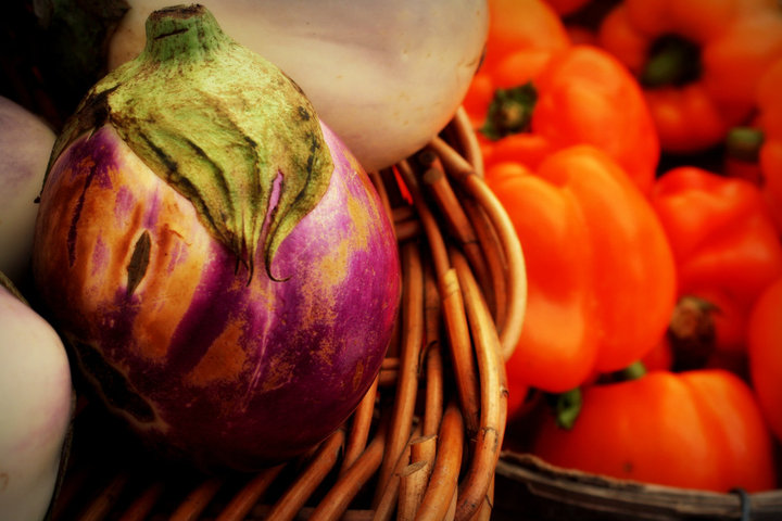 Peppers and eggplant